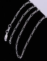 s Fine 925 Sterling Silver Necklace 2MM 1630quot Classic Curb Chain Link Italy Man woman Necklace 15pcslot9426053