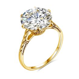 Szjinao Massive Certified 12mm 6ct Round Cut Ring For Women 925 Silver Wedding Diamond Test Pass Women's Jewellery Sale 231225