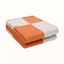 High-end letter Cashmere Soft Wool Scarf Shawl Portable Warm Sofa Bed Fleece Knitted Throw Blanket Spring Autumn Woman