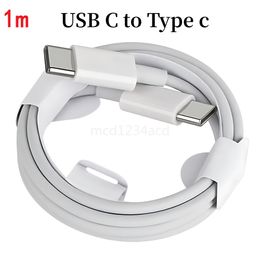 Quick Charging 1M 3FT USB C to Type c PD Cable Chargers Cables For Samsung Galaxy S22 S23 S24 Utral Huawei Xiaomi Htc lg M1 IP White Wire