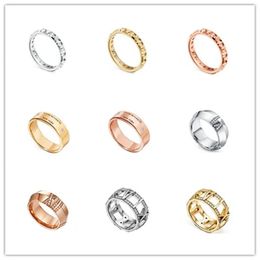 Rings Classic highquality double T designer Wedding diamond rings for woman man gold silvery Wide narrow versions ring Valentines Engag