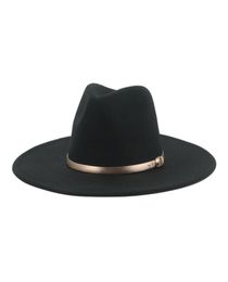 Fedora Hats for Women Band Classic Formal Church Wedding Hats for Men Panama Solid Black White Felt Women Hat Sombreros De Mujer7097382