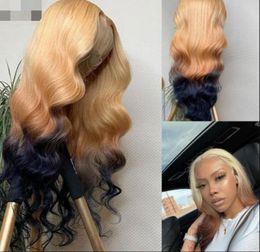 Ishow Brazilian 131 Part 13x4 Transparent Lace Front Wig Body Wave Yellow Green Human Hair Wigs Brown Ginger Blonde Blue Purple O4145655