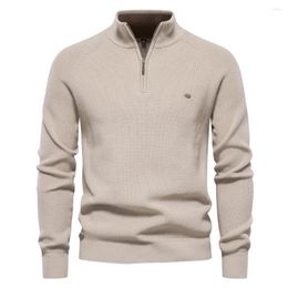 Men's Sweaters Stand Neck Corduroy Sweatshirt Pullover For Men Solid Color Sweatshirts Spring Fall Long Sleeve Tops