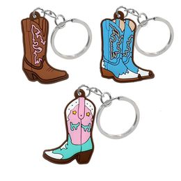 1PCS PVC Cute Keychain Arrival Cowboy Boots Wholesale Custom Key Chain Anime Accessories Handbag Pendant Kids Toys Keyholder 231226