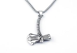 Chains Viking Men Pendant Necklace Nordic Mythology Silver Color Design Rune Hatchet Bottle Opener Choker Charms1313459