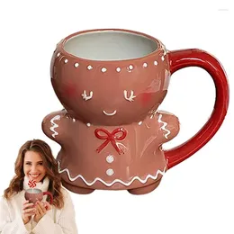 Mugs 600ml Gingerbread Man Mug Cartoon Cute Kawaii Christmas Ceramic Cup Milk Coffee Water Gift Supplies