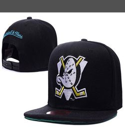 New Men039s Anaheim Mighty Ducks Snapback Hats Team Logo Embroidery Sport Adjustable Ice Hockey Caps Hip Hop Flat Visor Hats Bl2188836