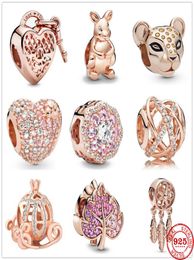 Authentic Original 925 Sterling Silver Charm Bead Dreamcatcher Pendant Charms Rose Gold Fit Bracelets Women DIY Jewelry6522430