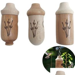 Garden Decorations Natural Wooden Hummingbird House Garden Decoration Bird Houses Nest Window Outdoor Yard Hanging Ss0408 Drop Deliver Otlab