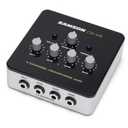 Mixer SAMSON QH4 portable 4channel headphone amplifier 2 Balanced 1/4" Input Connectors with power adapter for studio