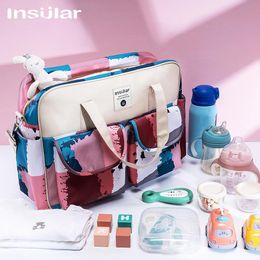 Bags Insular Diaper Bag One Shoulder Baby Bag Women Travel Handbag for Baby Nursing Mummy Maternity Printed Nappy Bag