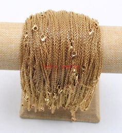 Chains Lot Of 10pcs 20pcs Thin 2mm 18039039 Women Girls Jewellery Stainless Steel Oval ROLO Chain Necklace Gold In Bulk3551530