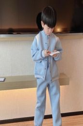 Baby Boys tracksuit spring fall Kids Jacketpants 2pcSets Clothes children Print outfit sky blue5536281