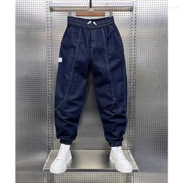 Men's Jeans Streetwear Fashion Men Retro Blue Spliced Designer Casual Denim Cargo Pants Hip Hop Joggers Trousers Brand Clothing