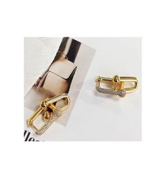 stud earrings designer for womens luxury jewellery orecchini U-shaped diamond an letter 8436842