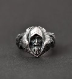 Norse Mythology Odin Raven Silver Rings Mens Viking Wolf 316L Stainless Steel Ring Scandinavian Amulet Jewelry2362808