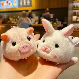 Keychains Soft Funny Lovely Pig Keychain Cute Creative Fashion Plush Stuffed Keyring Walking Piggy Toy Car Key Chain Book Bag Charm