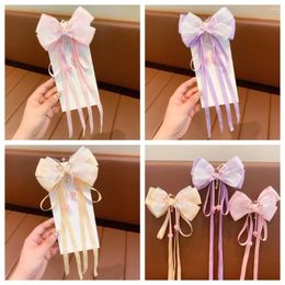 Hair Accessories Cloth Bow Ribbon Hairpin Fashion Clip Princess Children's Headdresses Ornaments Girls