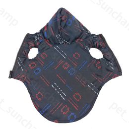 Black Printed Dog Vest Casual Luxury Windproof Zipper Hooded Jacket Designer Thicken Warm Hoodies Coats Puppy