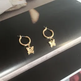 Hoop Earrings Trendy Gold Colour Small Butterfly Charm For Women Girl Elegant Gorgeous Lovely Cute Jewellery Accessory