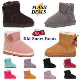 Top Quality Australia Kids Boots Designer Uggskid Mini Boot Women Winter Boot Moon Pink Platform Toddler Baby Shoes Boys Girls Enfant Infant Youth Children Booties