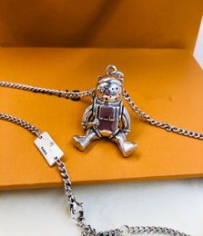 Fashion Necklace 3D Stereo Can be ed Astronaut Space Robot Letter Fashion Silver Metal Waist Chain Pendant Accessories With B3011366
