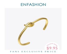 ENFASHION Whole Knot Cuff Bracelets Gold Color Manchette Bangle Bracelet For Women Armband Fashion Jewelry Pulseiras B4286 Y1132112984873