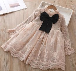 Girl039s Dresses Flower Lace Embroidery Princess Dress For Girls Kids Long Sleeve Wedding Birthday Party Tutu Big Bow Ball Gown7636532