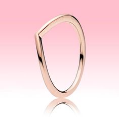 3 Colours Polished Wishbone Ring yellow gold Rose gold plated Women Jewellery for Real 925 Silver Mens rings with Original box7754851