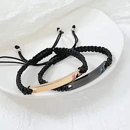 Charm Bracelets Black Woven Thread Rope Lucky Bracelet Women Men Charms Jewelry For Lovers' Gift Friendship Bangles