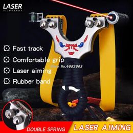 Tools Powerful Laser Slingshot Rubber Band Alloy Catapult Outdoor Survival Tool Self Defense Weapons Camping Equipment Accessories