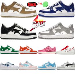 2024 Designer Shoes For Men Women Sta Black White Patent Leather Suede Grey Green Silver Shark Pink Trainers Plate-forme Work Out Walk Casual Star Sneakers