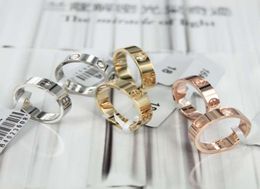 quality titanium steel silver rose gold couple ring lovers Rings for Women and Men Jewellery Wedding Rings NO original box5507741