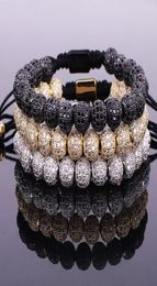 Luxury Men Jewelry Bracelet CZ Micro Pave Ball Beads Woven Custom For Women Gift Valentine039s Day Holiday Christmas5442252