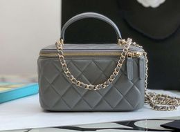 10A Mirror quality Sheepskin Luxury Designer Cosmetic Bags Women Small Vanity Case Chain Handbag With Box CC1058