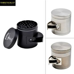 Accessories Multi Function Zinc Alloy Metal Herb Grinders Tobacco Grinder 4 Piece 63MM Sharp Teeth Spice Chromium Crusher Tray Presser Smoking