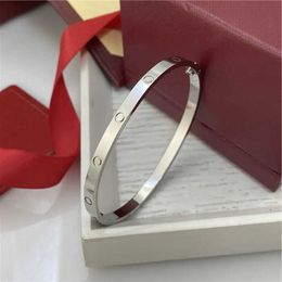 High Quality 4MM Wide 6th Generation Gold Cuff Bracelet 18k gold Designer 18K Gold Silver Rose Gold Women Men Bracelet Designer Bracelets TQ8Q