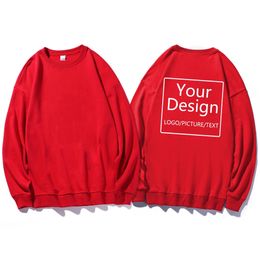 Oversize Printed Customised Sweatshirt Unisex Couple Crewneck Pullover Hoodies Men Women Diy Text Po Moletom Streetwear 231226