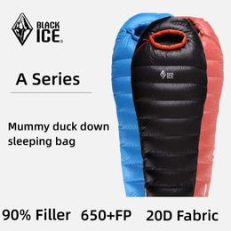 Sleeping Bags Black Ice B-series UL Mummy Duck Down Outdoor Camping Ultralight Portable Single Splicing Sleeping BagL23