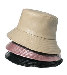 New Fashion Black Pink Gorros Snake Skin Fishing Caps Crocodile Leather Bucket Hats For Women Lady6532177