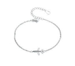 Charm Bracelets A Girl039 Original Design Paper Airplane Chain Inlaid Zircon Adjustable Bracelet For Women Bangle Jewelry3528456