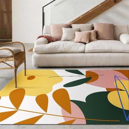Carpets Nordic Geometry Carpet Cartoon Bedside Sofa Area Rugs Doormat Floor Door Mat Flannel Anti-slip For Home Living Room Decor278e