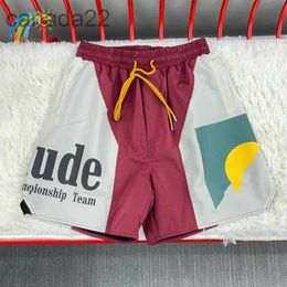 Pink Yellow White Rhude Shorts Boxer Black Blue Beige Summer Fashion Beach Pants Size s m l xl Men High Quality Street Wear Designer Lpm RA4Y