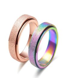 Spinner Ring For Men Women 6mm Stainless Steel Ring Double Loop Design Rotatable Rings Unisex Jewelry2124899