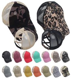 18colors Washed Ponytail Baseball Cap Women Messy Bun Baseball Hat Ponytail Messy Buns Cotton Hats Outdoor Snapbacks Net Caps 10pc9825581