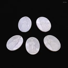 Pendant Necklaces Natural White Mother Of Pearl Shell Pendants Carved Statue Charms For Jewellery Making Handmade DIY Earrings Necklace