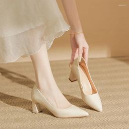 Dress Shoes Size 31-43 Nude High Heels Women Pointed Small 32 33 Professional 6cm Heel Pumps Black