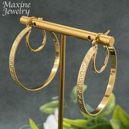 Circle Hoop Earrings for Women Gold Plated Copper Vintage Simple Loop Italian African Jewellery Set Party Wedding Gifts 231226