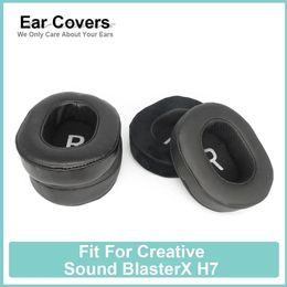 Accessories Earpads For Creative Sound BlasterX H7 Headphone Earcushions Protein Velour Sheepskin Pads Foam Ear Pads Black Comfortable